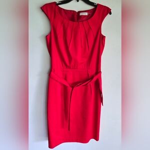 Calvin Klein Red Sheath Dress Size 10